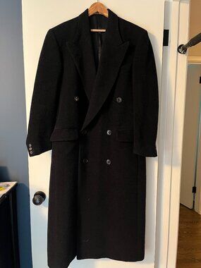 Vintage Giorgio Armani Alpaca Wool Double Breasted Overcoat